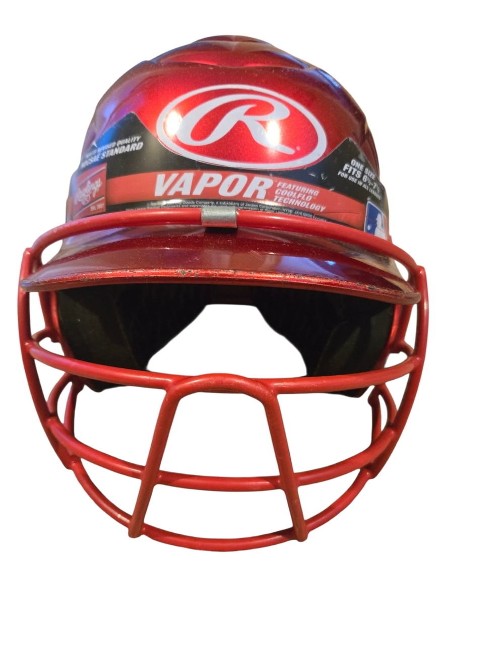 Rawlings Vapor COOLFLO Baseball Softball Helmet Metallic Red  6.5" to 7.5"